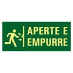 Placa Fotoluminescente Rota de Fuga Abertura Porta Corta Fogo com Inscrição APERTE E EMPURRE S18 Placa Fotoluminescente Rota de Fuga Abertura Porta Corta Fogo com Inscrição APERTE E EMPURRE S18