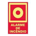 Placa fotoluminescente Botoeira Alarme de Incêndio E2 Placa fotoluminescente Botoeira Alarme de Incêndio E2