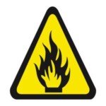 Placa Fotoluminescente Cuidado Risco de Incêndio A2 Placa Fotoluminescente Cuidado Risco de Incêndio A2