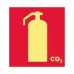 Placa Fotoluminescente Extintor de Incêndio CO2 E5 Placa Fotoluminescente Extintor de Incêndio CO2 E5
