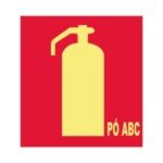 Placa Fotoluminescente Extintor de Incêndio Pó ABC E5 Placa Fotoluminescente Extintor de Incêndio Pó ABC E5