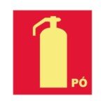 Placa Fotoluminescente Extintor de Incêndio Pó E5 Placa Fotoluminescente Extintor de Incêndio Pó E5