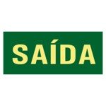 Placa Fotoluminescente Rota de Fuga Saída com inscrição SAÍDA S12 Placa Fotoluminescente Rota de Fuga Saída com inscrição SAÍDA S12