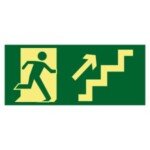 Placa Fotoluminescente Rota de Fuga Saída sobe escada seta direita S11 Placa Fotoluminescente Rota de Fuga Saída sobe escada seta direita S11
