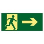 Placa Fotoluminescente Rota Fuga Saída Seta Direita S1 Placa Fotoluminescente Rota Fuga Saída Seta Direita S1